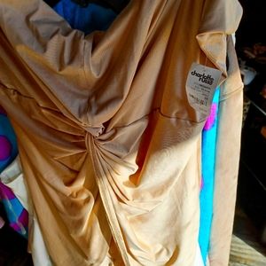 Charlotte Russe Gold halter high low 3x